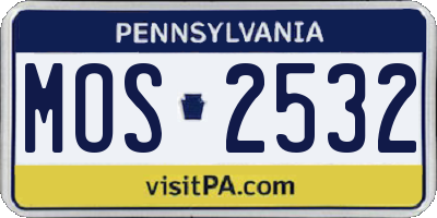 PA license plate MOS2532