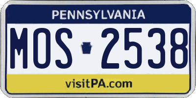 PA license plate MOS2538