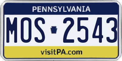 PA license plate MOS2543