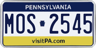 PA license plate MOS2545