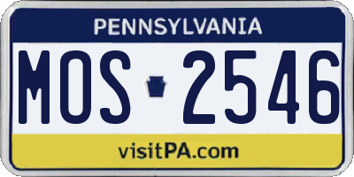PA license plate MOS2546