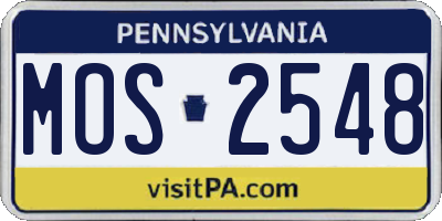 PA license plate MOS2548