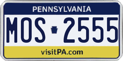 PA license plate MOS2555