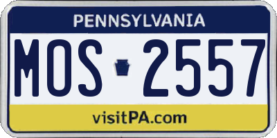 PA license plate MOS2557