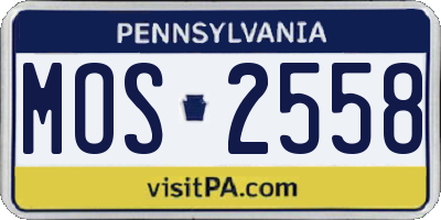 PA license plate MOS2558
