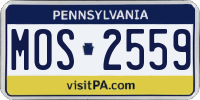 PA license plate MOS2559