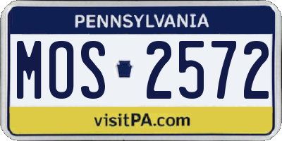 PA license plate MOS2572