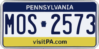 PA license plate MOS2573