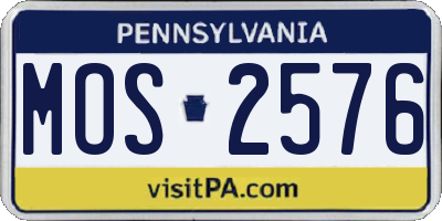 PA license plate MOS2576