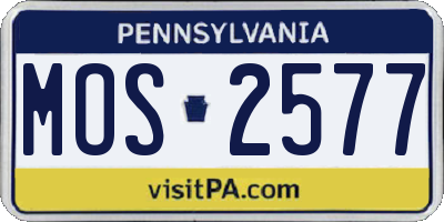 PA license plate MOS2577