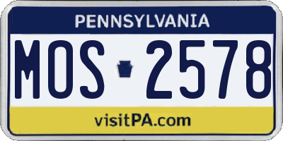 PA license plate MOS2578