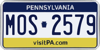 PA license plate MOS2579