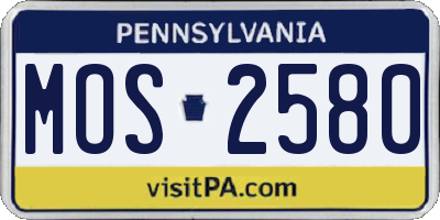 PA license plate MOS2580