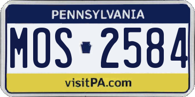PA license plate MOS2584