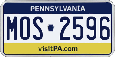 PA license plate MOS2596