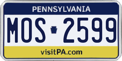 PA license plate MOS2599