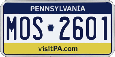 PA license plate MOS2601