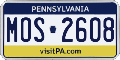 PA license plate MOS2608