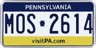 PA license plate MOS2614