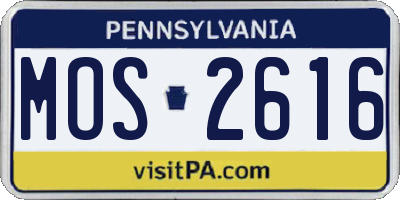 PA license plate MOS2616