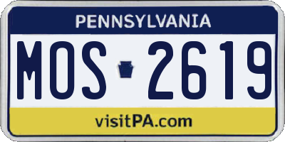 PA license plate MOS2619