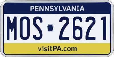 PA license plate MOS2621