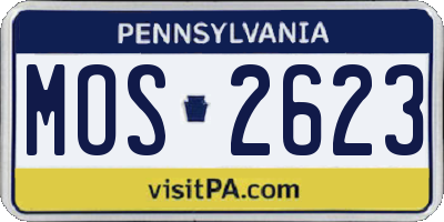 PA license plate MOS2623