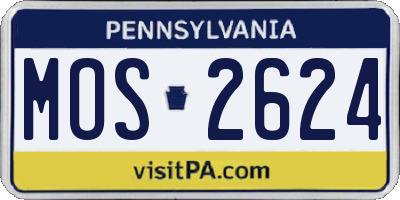PA license plate MOS2624