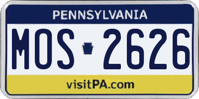 PA license plate MOS2626