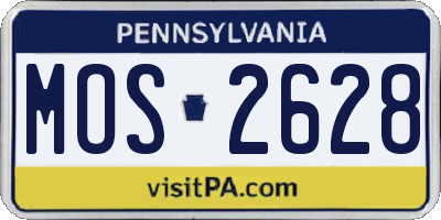 PA license plate MOS2628