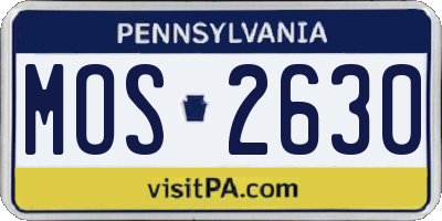 PA license plate MOS2630
