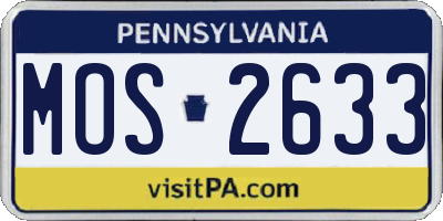PA license plate MOS2633