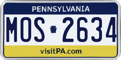 PA license plate MOS2634