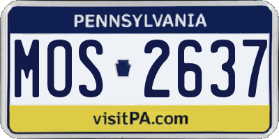 PA license plate MOS2637
