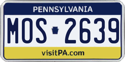 PA license plate MOS2639