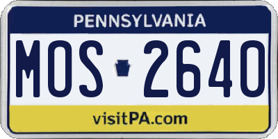 PA license plate MOS2640