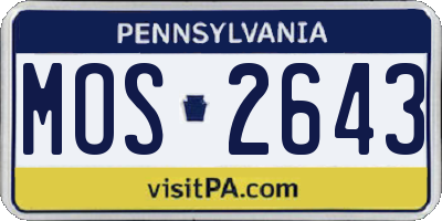 PA license plate MOS2643