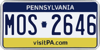 PA license plate MOS2646