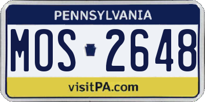 PA license plate MOS2648