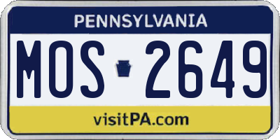 PA license plate MOS2649