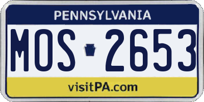 PA license plate MOS2653
