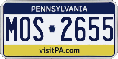 PA license plate MOS2655