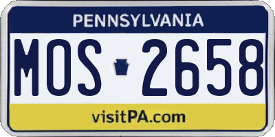 PA license plate MOS2658