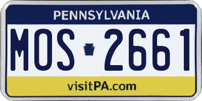 PA license plate MOS2661