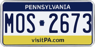 PA license plate MOS2673