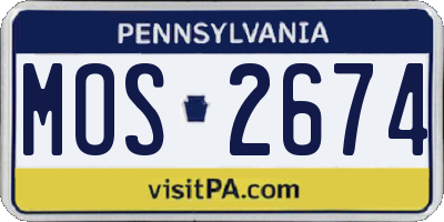 PA license plate MOS2674