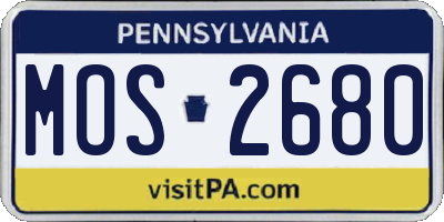 PA license plate MOS2680