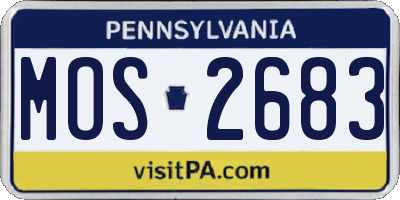 PA license plate MOS2683