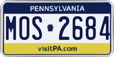 PA license plate MOS2684