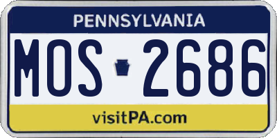 PA license plate MOS2686